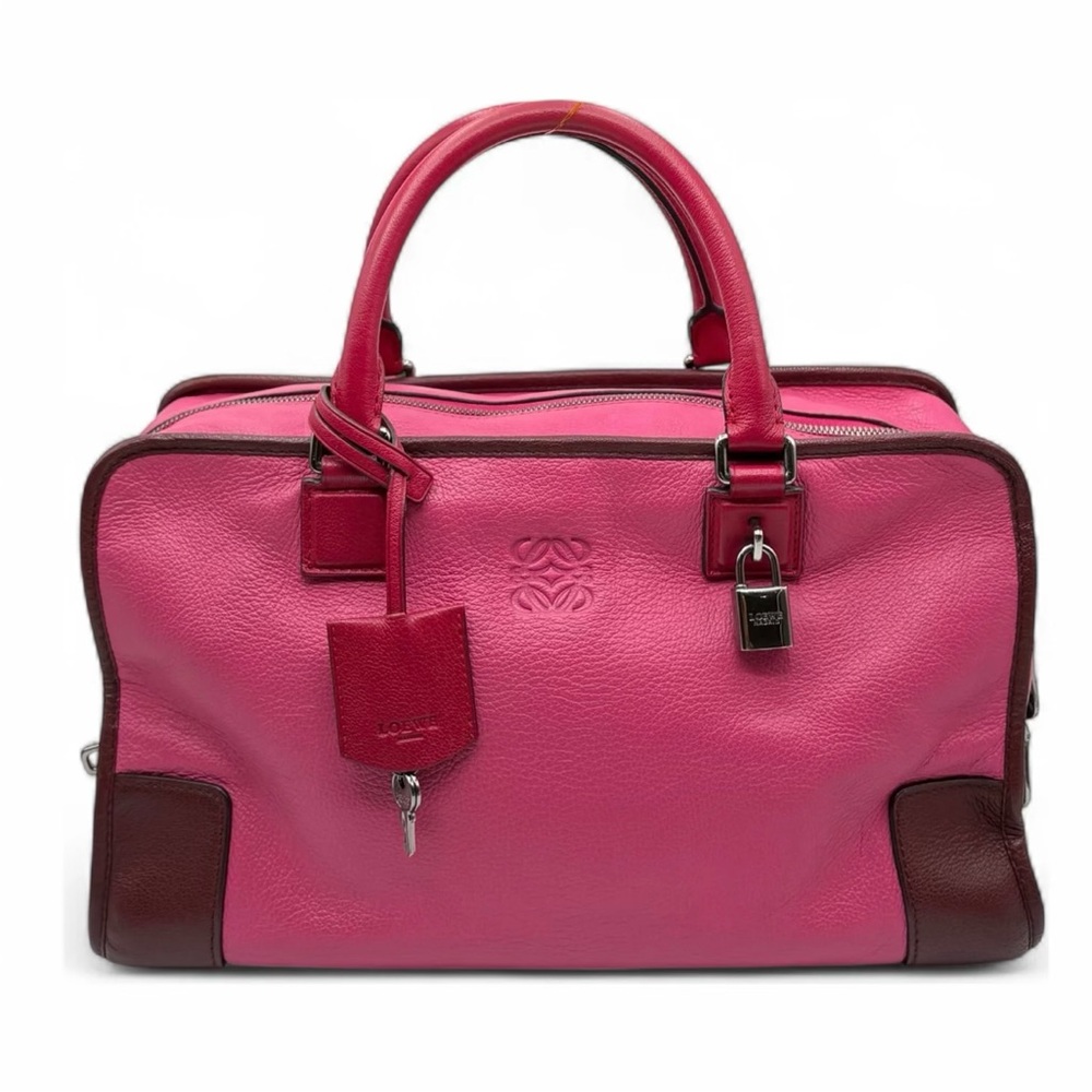 Pre-Owned Authentic Loewe Tri-Color Pink & Brown Amazona 36
